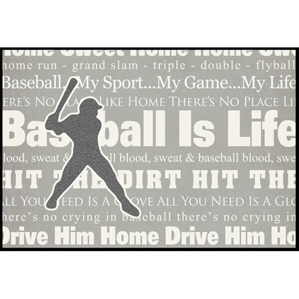 Carolines Treasures Carolines Treasures SB3078JMAT Baseball is Life Indoor or Outdoor Mat SB3078JMAT - main